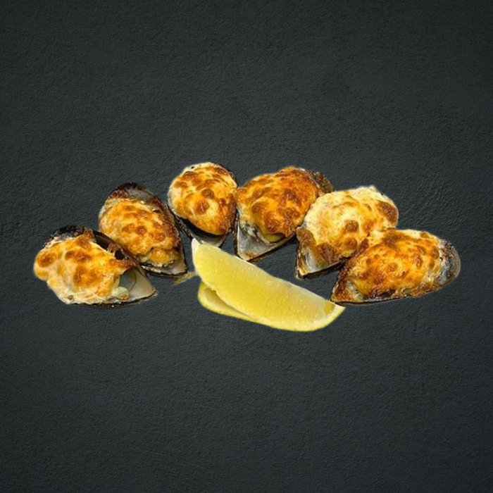 Мидии запеченные острые